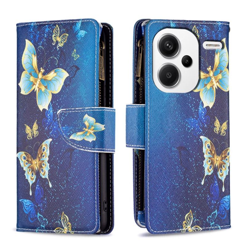 Flip Cover Til Xiaomi Redmi Note 13 Pro Plus 5g Golden Butterflies Pung