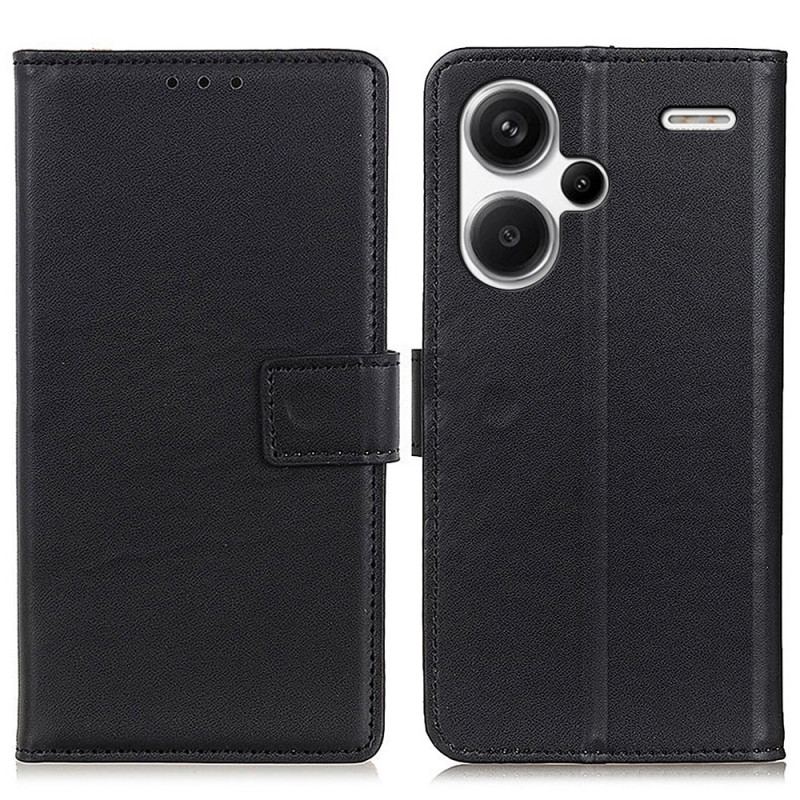 Flip Cover Til Xiaomi Redmi Note 13 Pro Plus 5g Simpelt Kunstlæder