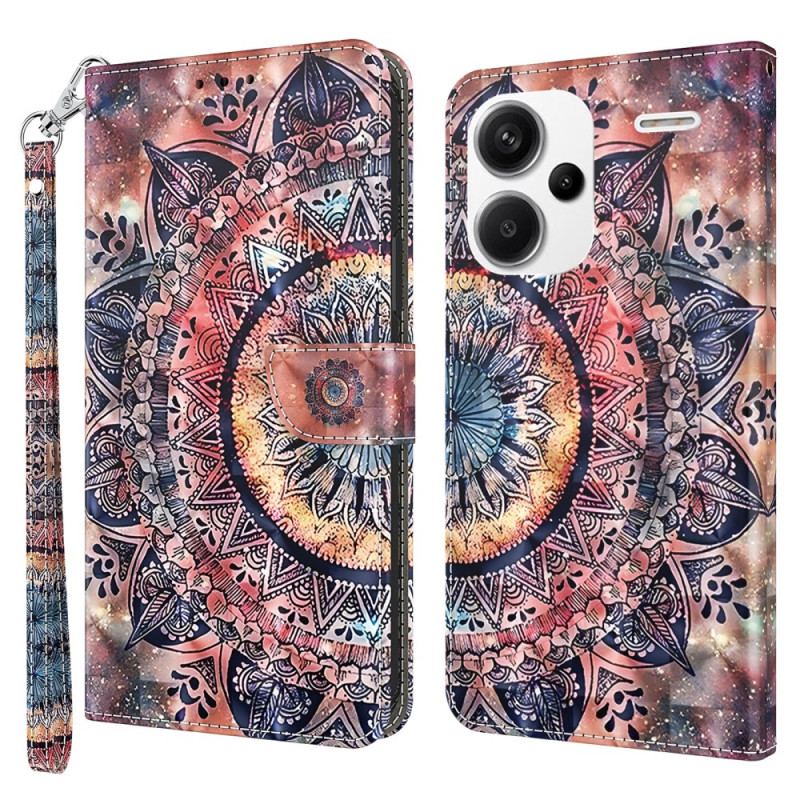 Flip Cover Xiaomi Redmi Note 13 Pro Plus 5g Farverig Mandala Med Rem