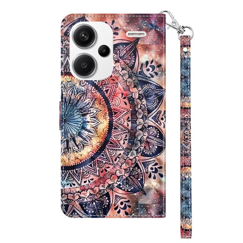 Flip Cover Xiaomi Redmi Note 13 Pro Plus 5g Farverig Mandala Med Rem