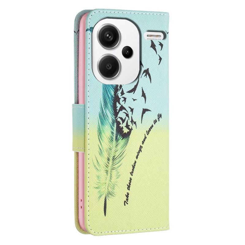 Flip Cover Xiaomi Redmi Note 13 Pro Plus 5g Fjer Og Fugle