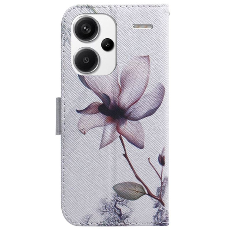 Flip Cover Xiaomi Redmi Note 13 Pro Plus 5g Lyserød Blomst