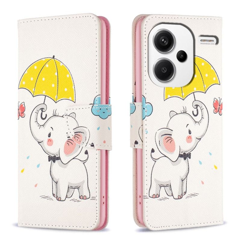 Flip Cover Xiaomi Redmi Note 13 Pro Plus 5g Paraply Og Elefant