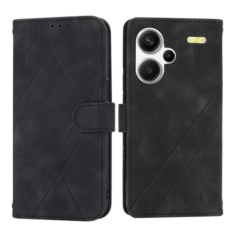 Flip Cover Xiaomi Redmi Note 13 Pro Plus 5g Strap Lines Dekoration