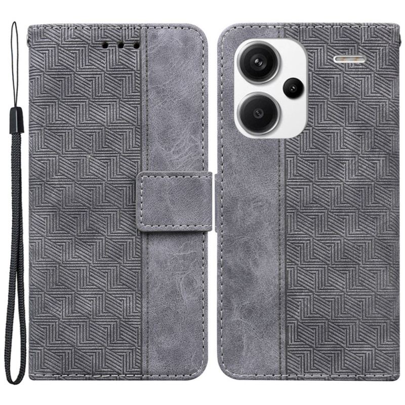 Flip Cover Xiaomi Redmi Note 13 Pro Plus 5g Strappy Vævet Mønster