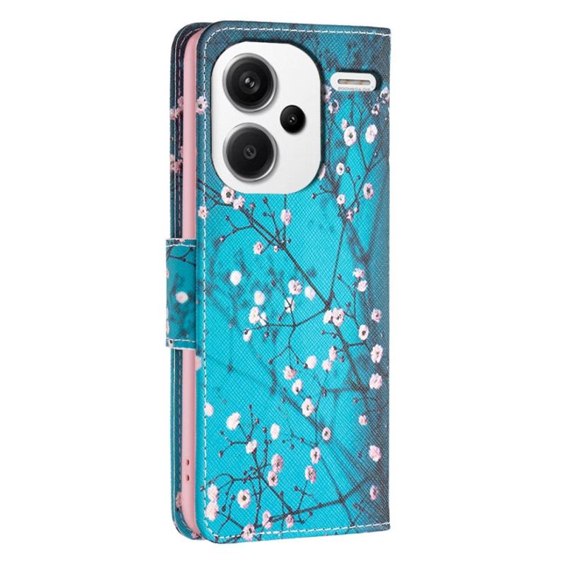 Læder Cover Xiaomi Redmi Note 13 Pro Plus 5g Telefon Etui Blommeblomster