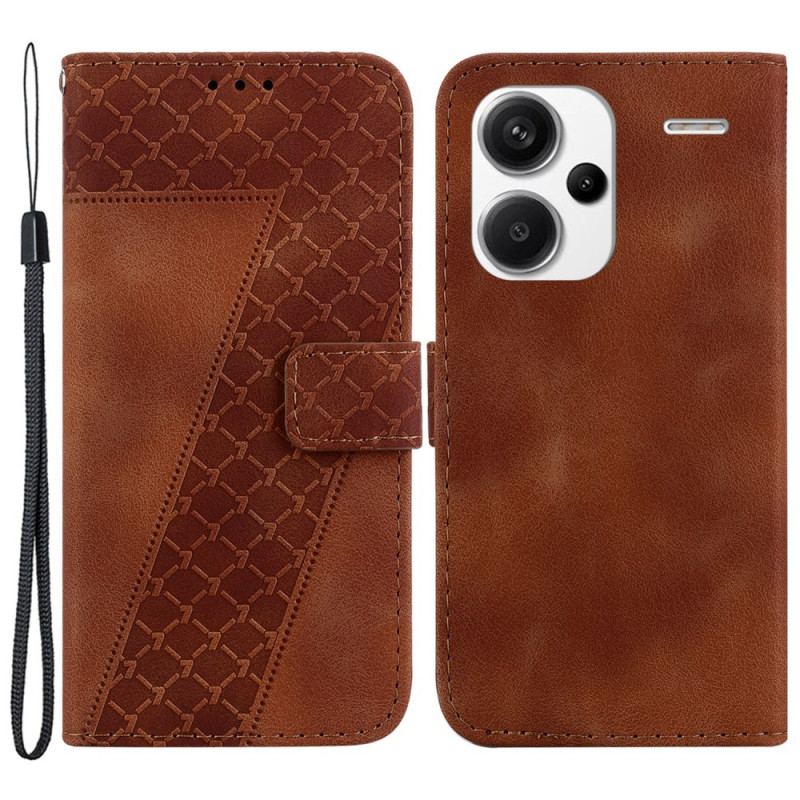 Læder Cover Xiaomi Redmi Note 13 Pro Plus 5g Telefon Etui Design 7 Med Rem