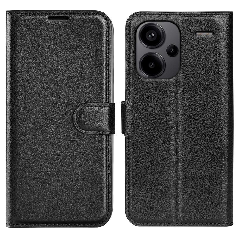 Læder Cover Xiaomi Redmi Note 13 Pro Plus 5g Telefon Etui Klassisk Litchi Imiteret Læder