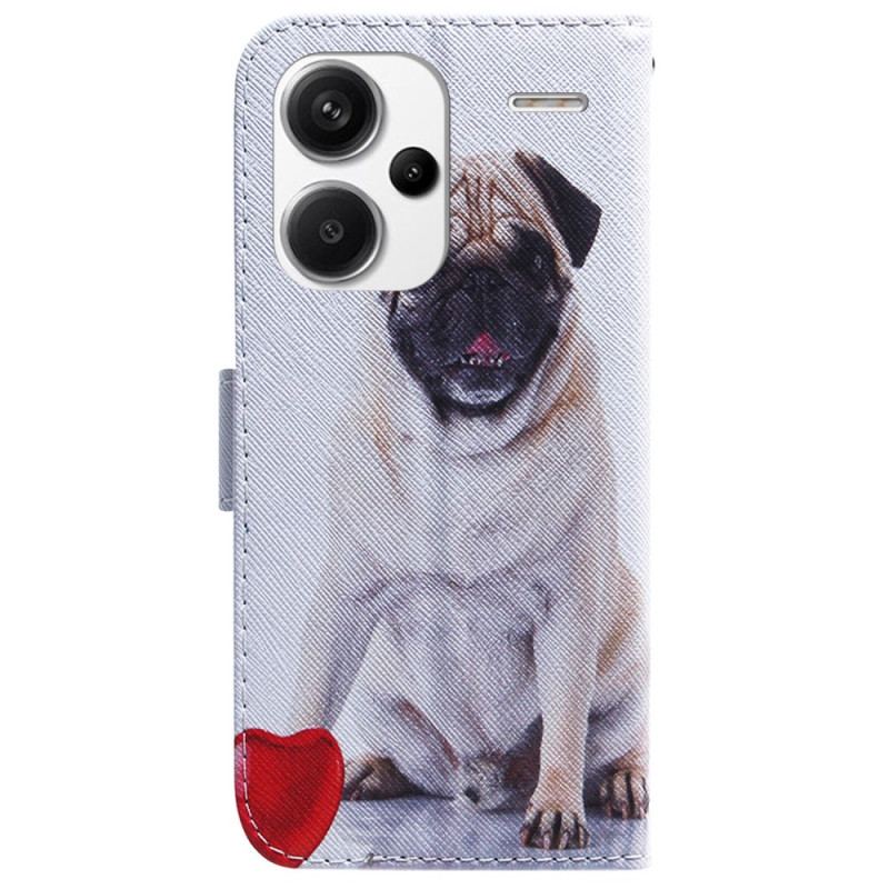 Læder Cover Xiaomi Redmi Note 13 Pro Plus 5g Telefon Etui Mops Hund