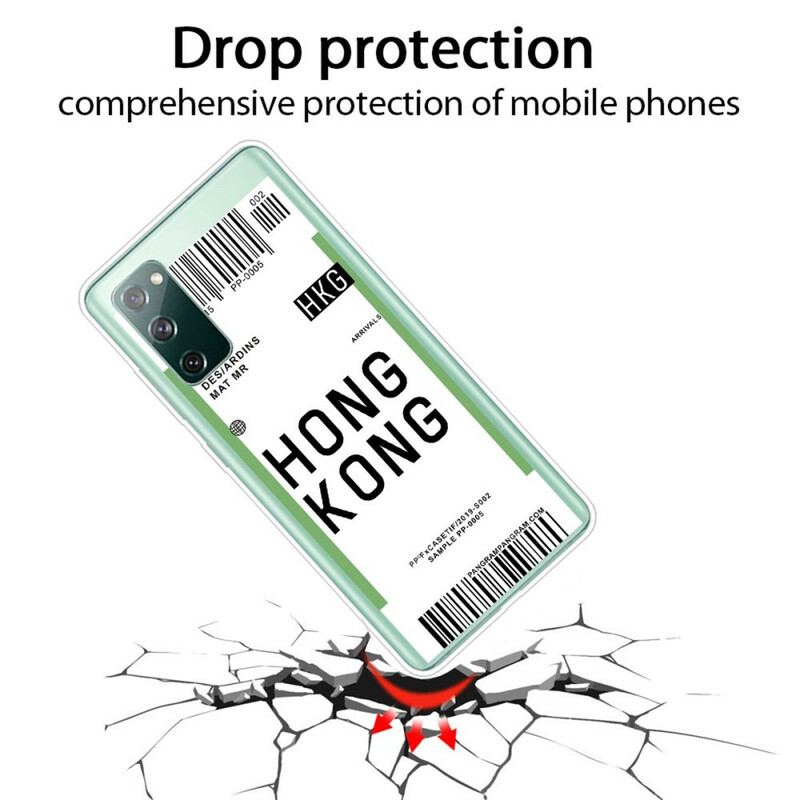 Cover Samsung Galaxy S20 FE Boardingkort Til Hong Kong