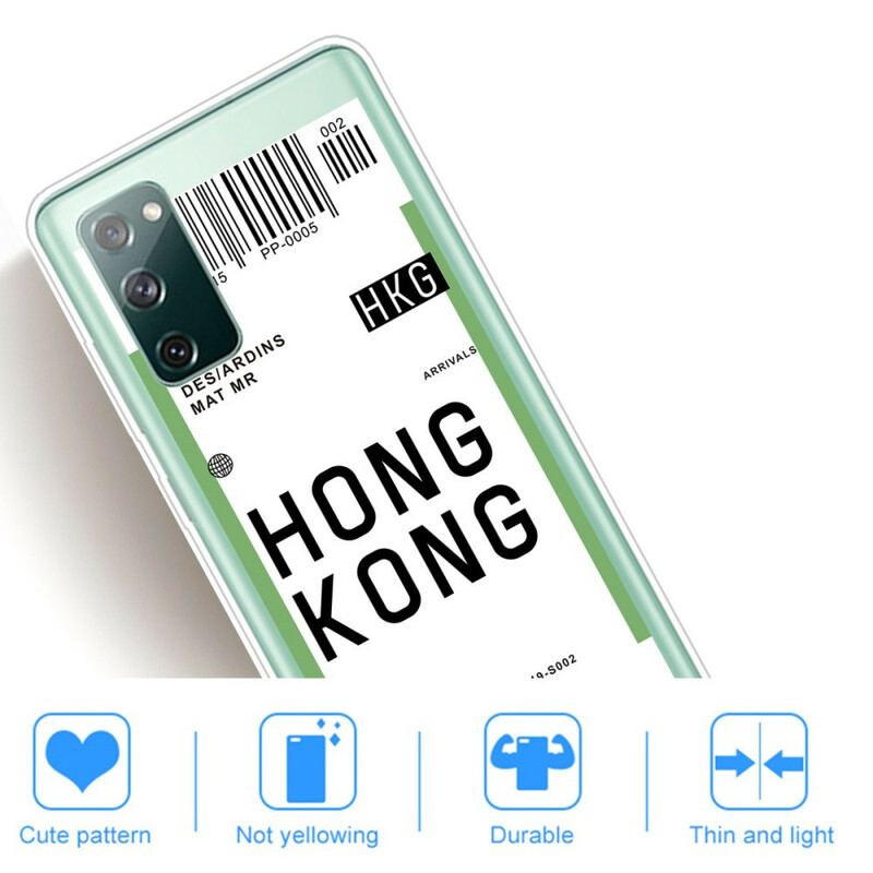 Cover Samsung Galaxy S20 FE Boardingkort Til Hong Kong