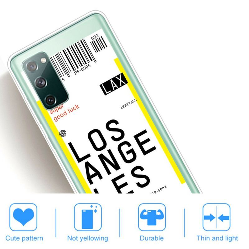 Cover Samsung Galaxy S20 FE Boardingkort Til Los Angeles