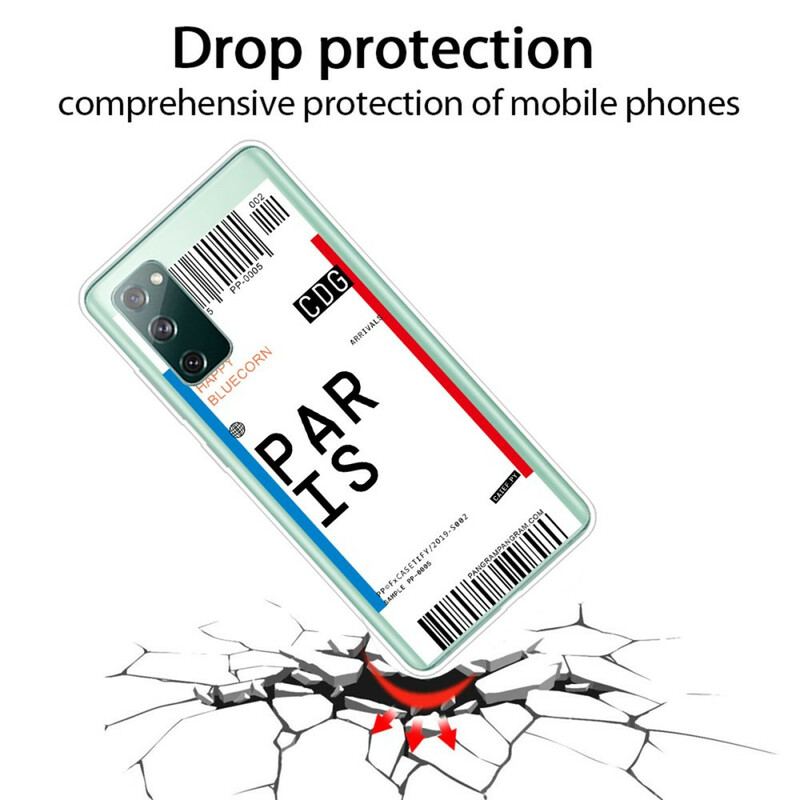 Cover Samsung Galaxy S20 FE Boardingkort Til Paris