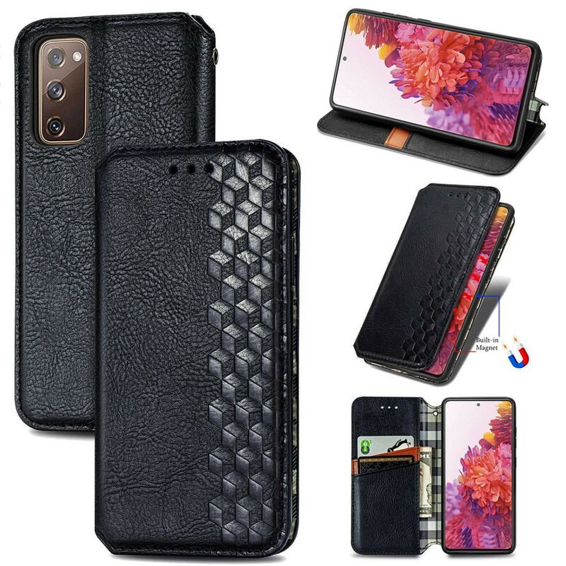 Cover Samsung Galaxy S20 FE Flip Cover Diamant Tekstur I Imiteret Læder