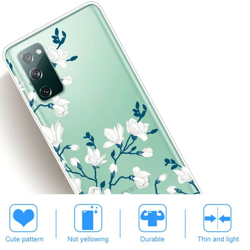 Cover Samsung Galaxy S20 FE Hvide Blomster