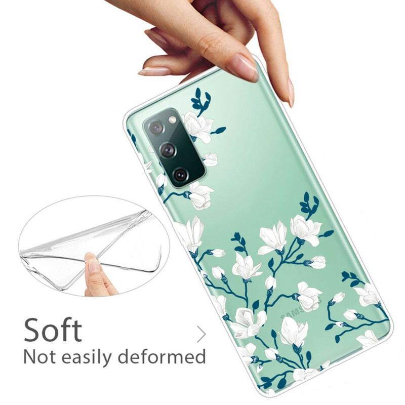 Cover Samsung Galaxy S20 FE Hvide Blomster