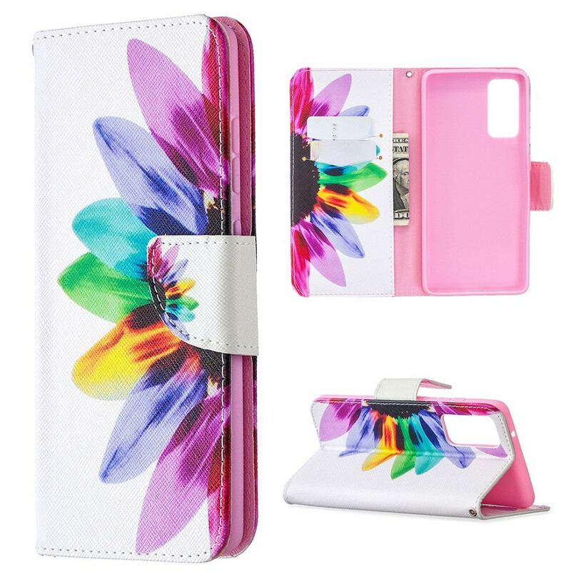 Flip Cover Samsung Galaxy S20 FE Akvarel Blomst