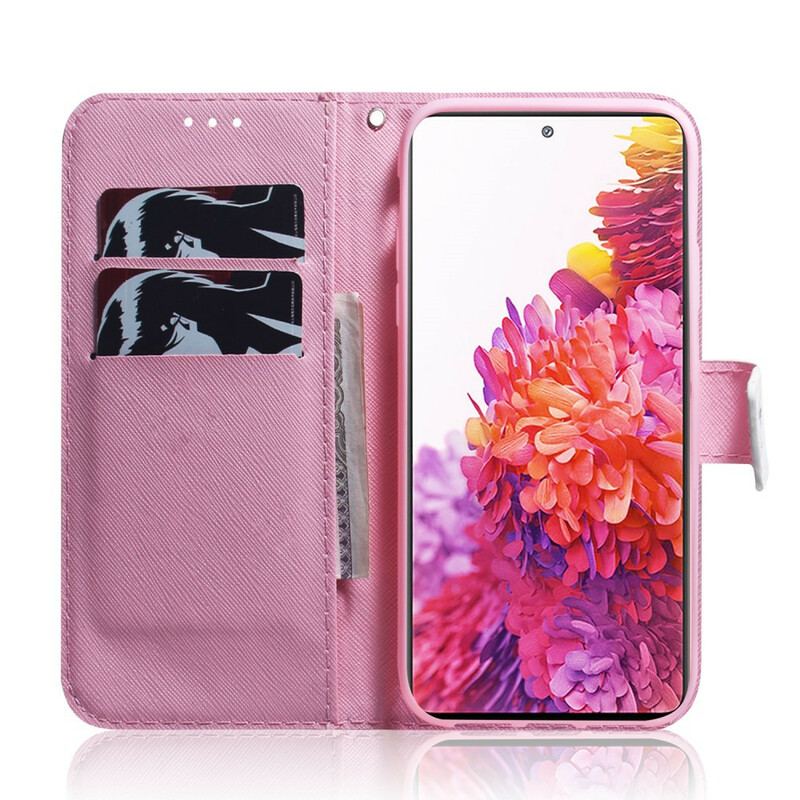 Flip Cover Samsung Galaxy S20 FE Blomst Støvet Pink