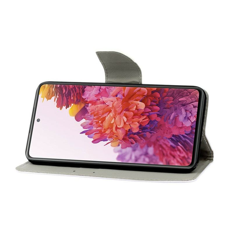 Flip Cover Samsung Galaxy S20 FE Farvede Plader Med Snor