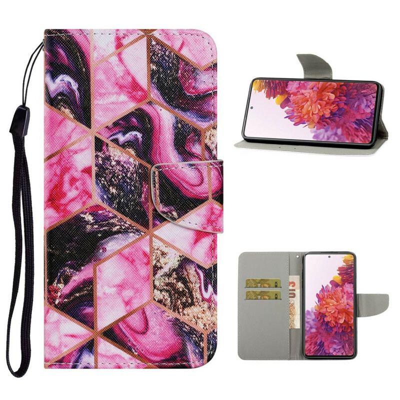 Flip Cover Samsung Galaxy S20 FE Geometrisk Marmor