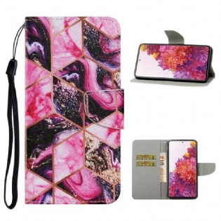 Flip Cover Samsung Galaxy S20 FE Geometrisk Marmor