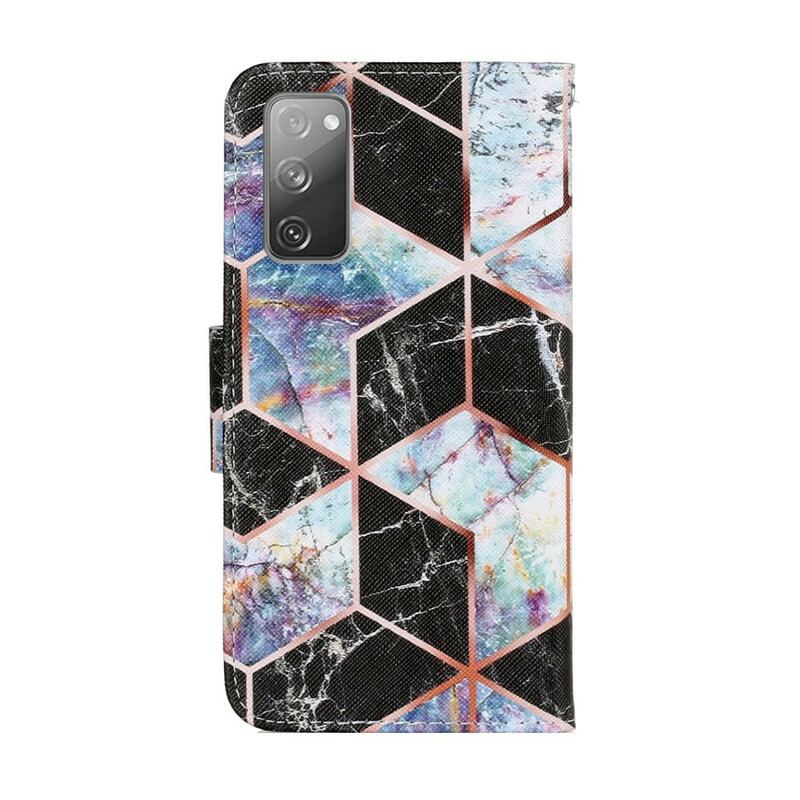 Flip Cover Samsung Galaxy S20 FE Geometrisk Marmor