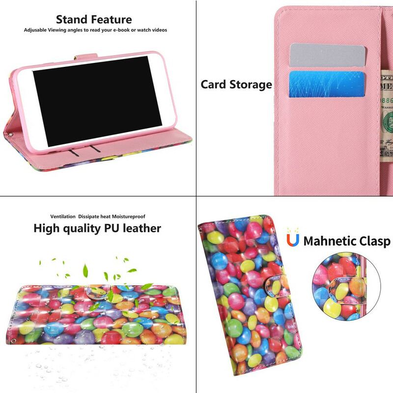 Flip Cover Samsung Galaxy S20 FE Light Spot Candy Med Snor