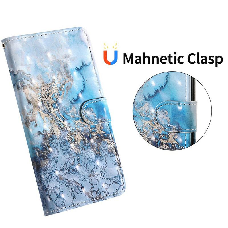 Flip Cover Samsung Galaxy S20 FE Light Spot Marble Design Med Nøglebånd