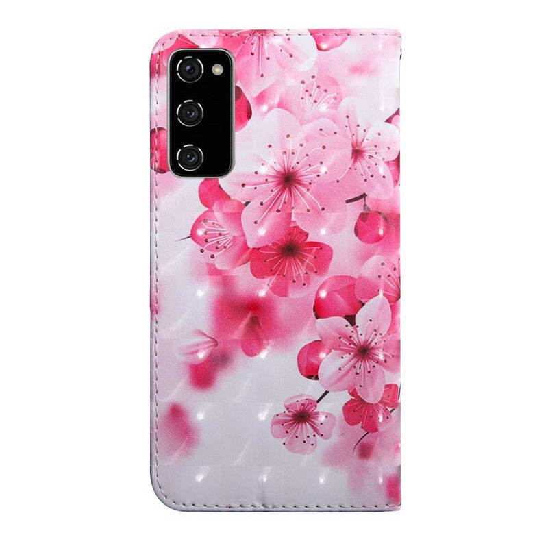 Flip Cover Samsung Galaxy S20 FE Lyserøde Blomster