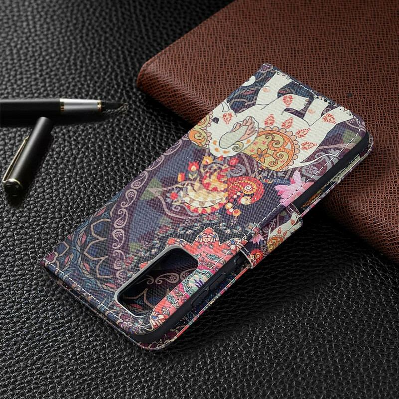 Flip Cover Samsung Galaxy S20 FE Mandala Med Etniske Elefanter