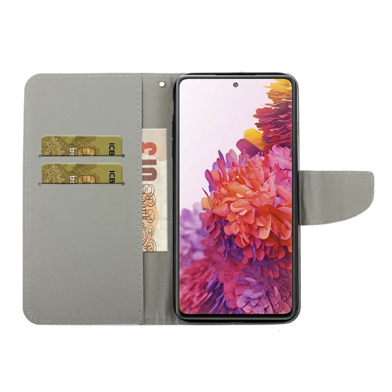 Flip Cover Samsung Galaxy S20 FE Med Snor Farverige Strappy Blomster