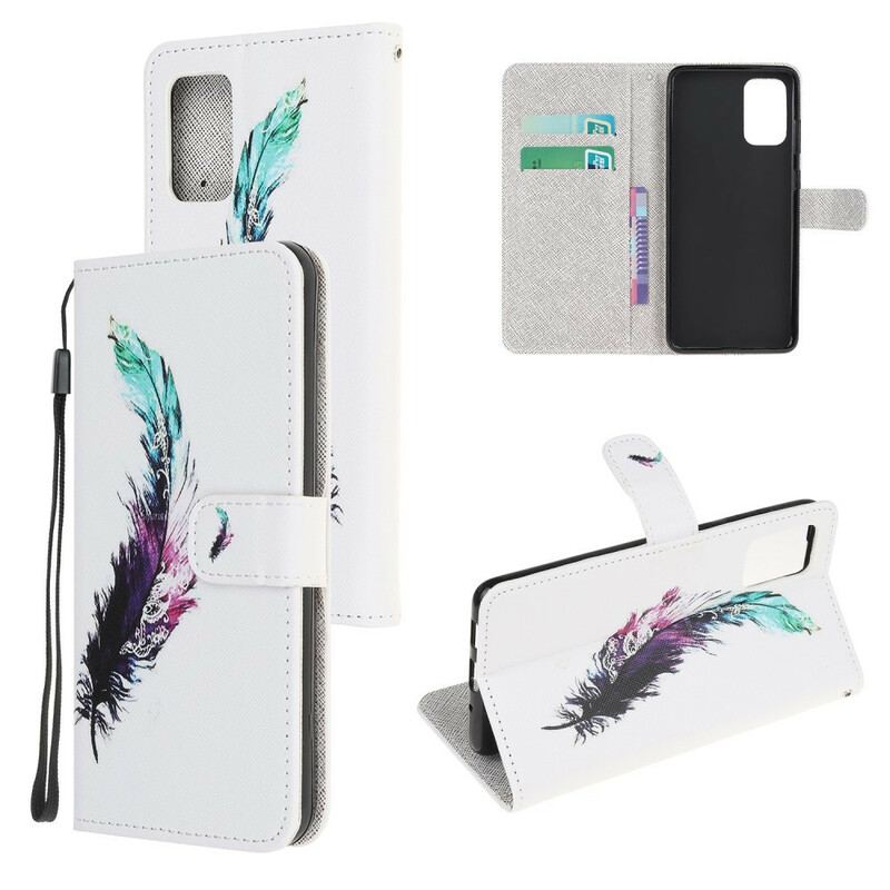 Flip Cover Samsung Galaxy S20 FE Med Snor Fjer Med Snor