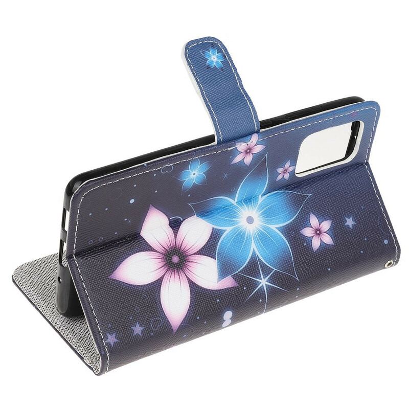 Flip Cover Samsung Galaxy S20 FE Med Snor Lunar Strap Blomster