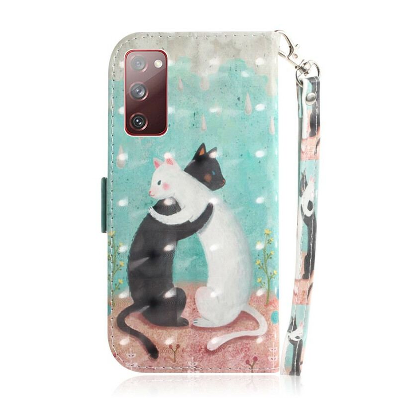 Flip Cover Samsung Galaxy S20 FE Med Snor Strappy Cat Friends