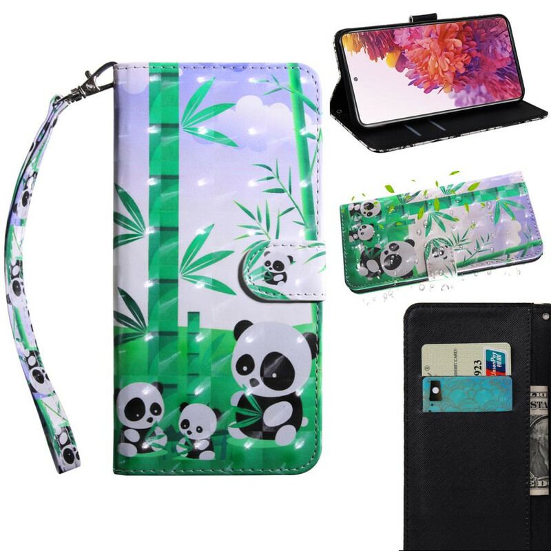 Flip Cover Samsung Galaxy S20 FE Panda Familie