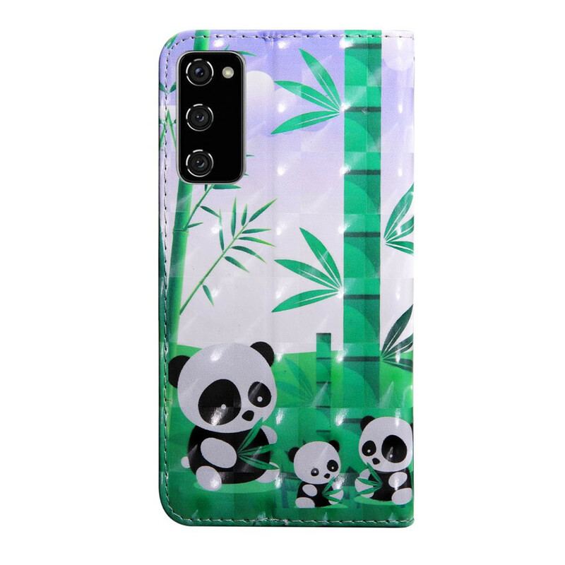 Flip Cover Samsung Galaxy S20 FE Panda Familie