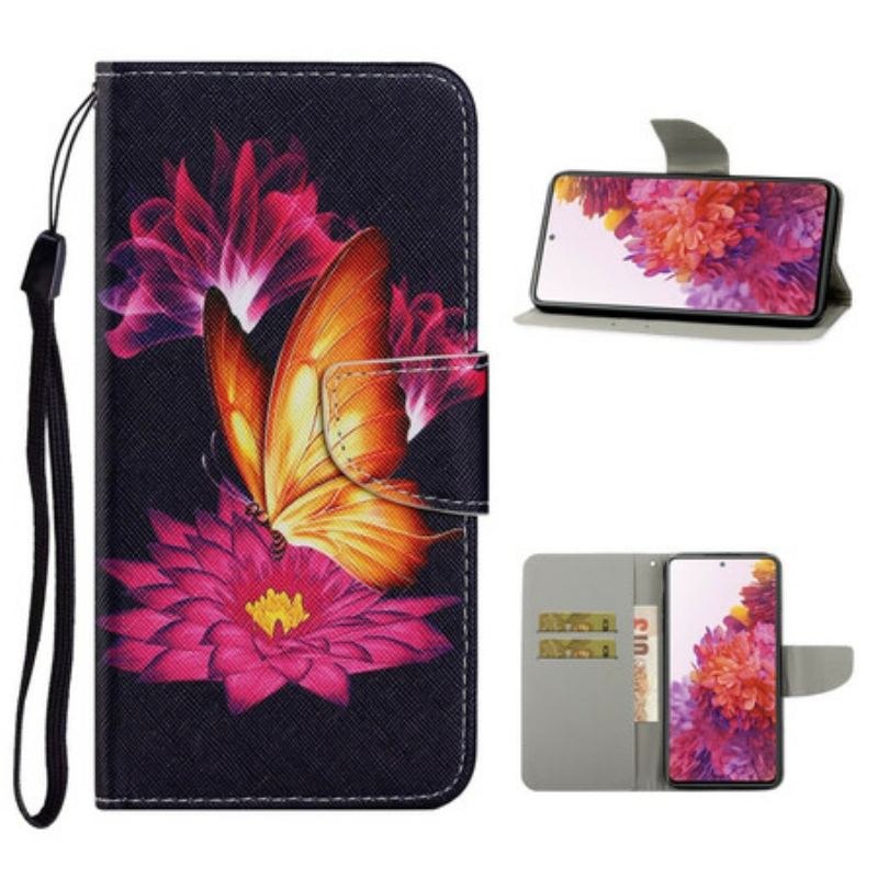 Flip Cover Samsung Galaxy S20 FE Sommerfugl Og Lotus