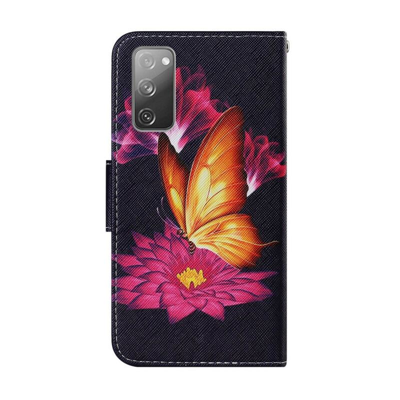 Flip Cover Samsung Galaxy S20 FE Sommerfugl Og Lotus