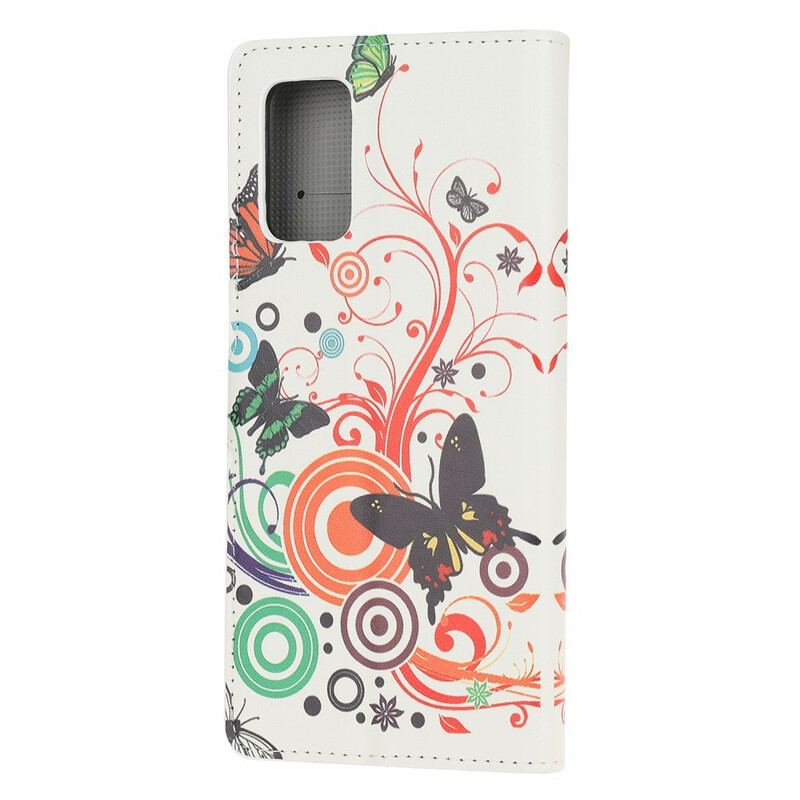 Flip Cover Samsung Galaxy S20 FE Sommerfugle Og Blomster