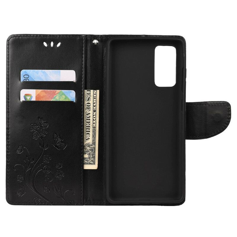 Flip Cover Samsung Galaxy S20 FE Sommerfugle Print