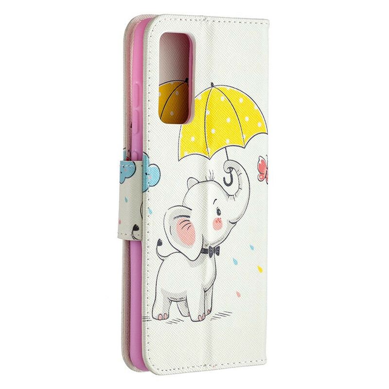 Læder Cover Samsung Galaxy S20 FE Baby Elefant