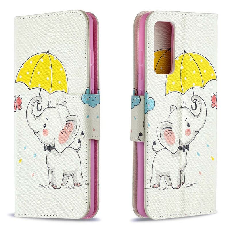 Læder Cover Samsung Galaxy S20 FE Baby Elefant