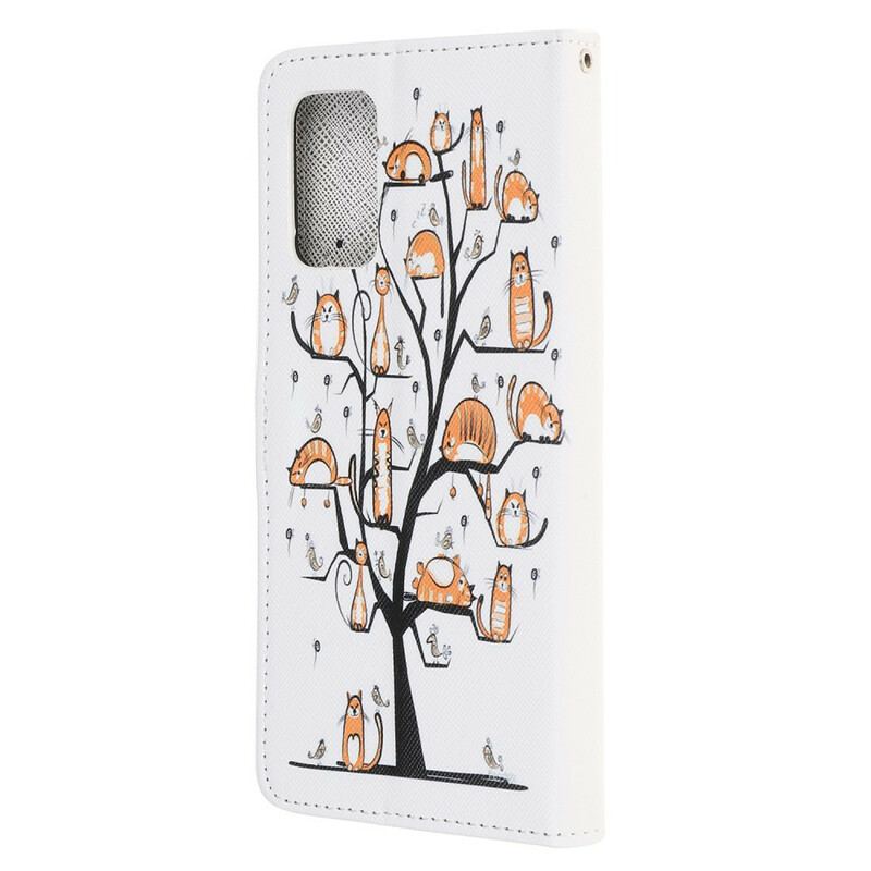 Læder Cover Samsung Galaxy S20 FE Med Snor Funky Cats Med Rem
