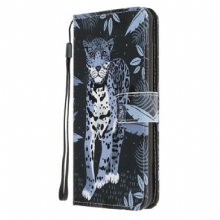 Læder Cover Samsung Galaxy S20 FE Med Snor Strappy Leopard