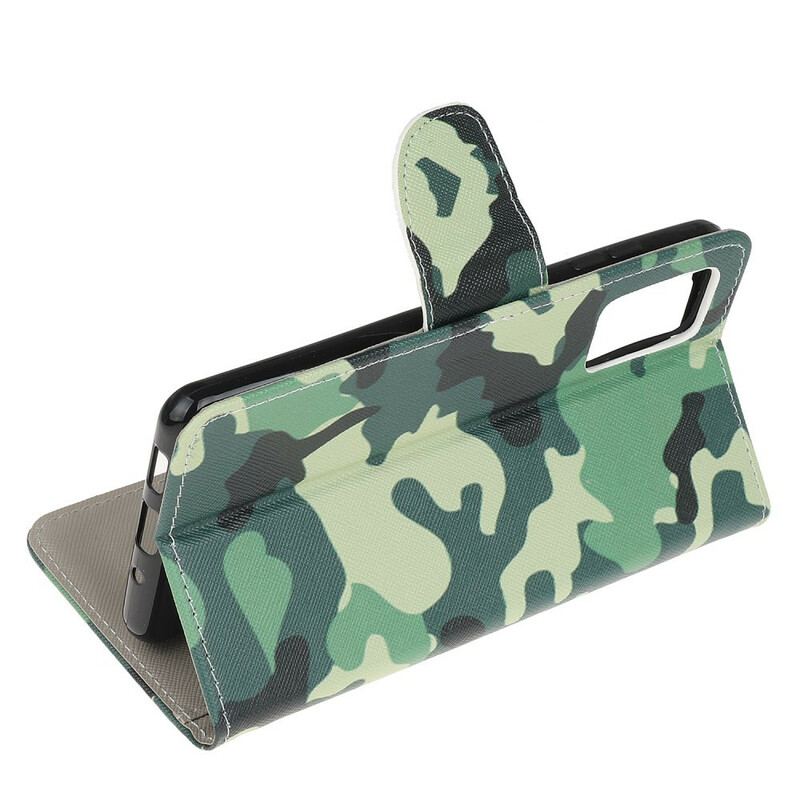 Læder Cover Samsung Galaxy S20 FE Militær Camouflage