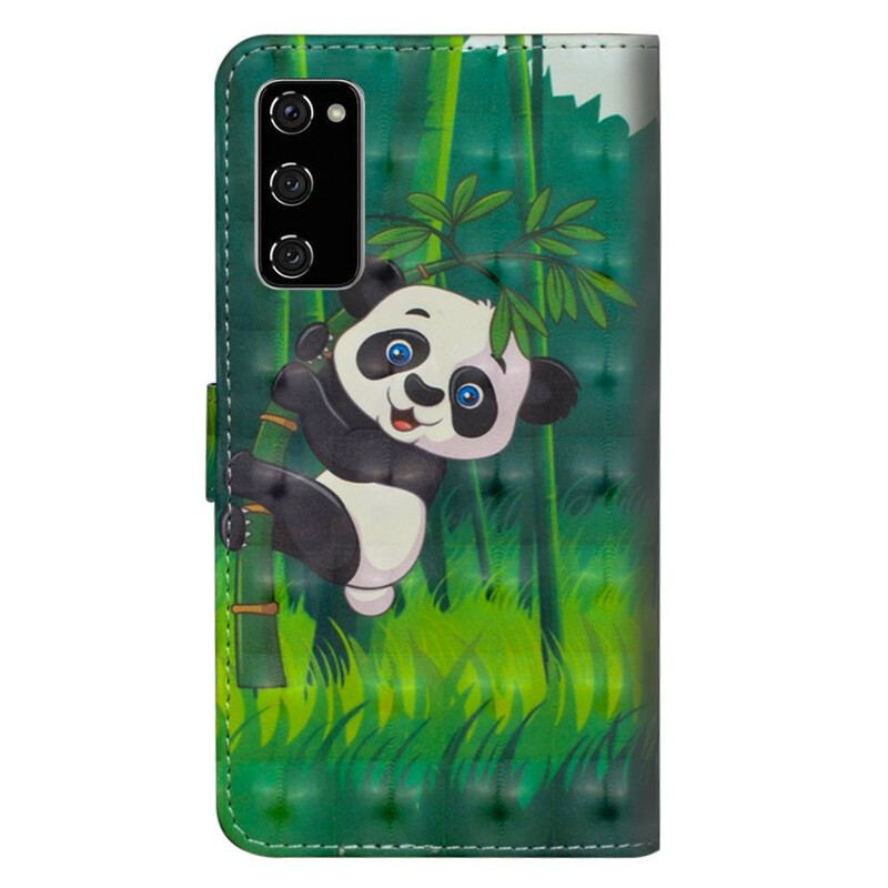 Læder Cover Samsung Galaxy S20 FE Panda Og Bambus