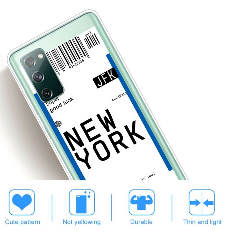 Mobilcover Samsung Galaxy S20 FE Boardingkort Til New York