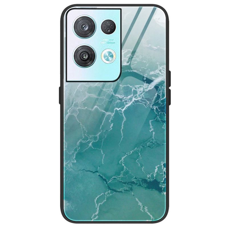 Cover Oppo Reno 8 Pro Marmorfarver Hærdet Glas