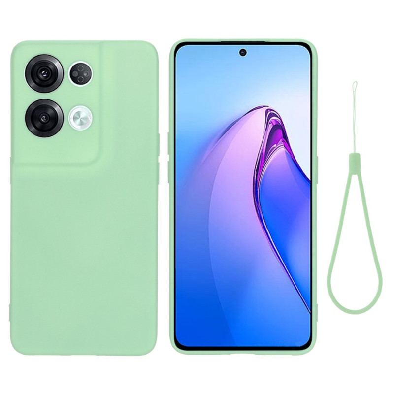 Cover Oppo Reno 8 Pro Med Snor Strappy Flydende Silikone