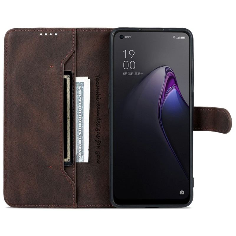 Flip Cover Oppo Reno 8 Pro Azns Vintage Lædereffekt